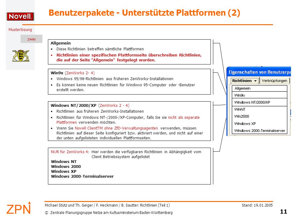 Benutzerpakete - Unterstützte Plattformen (2)