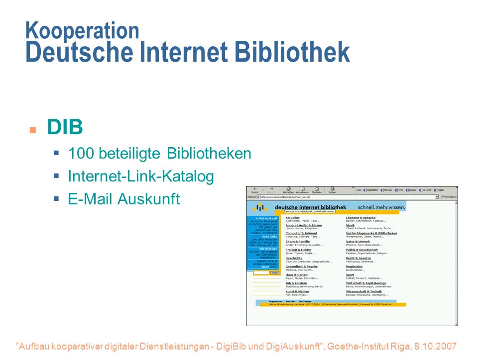 Kooperation Deutsche Internet Bibliothek