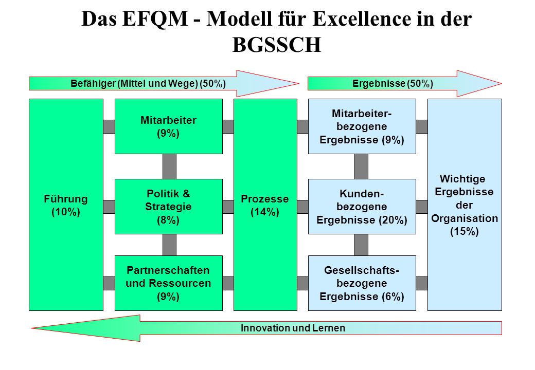 Das EFQM - Modell für Excellence in der BGSSCH