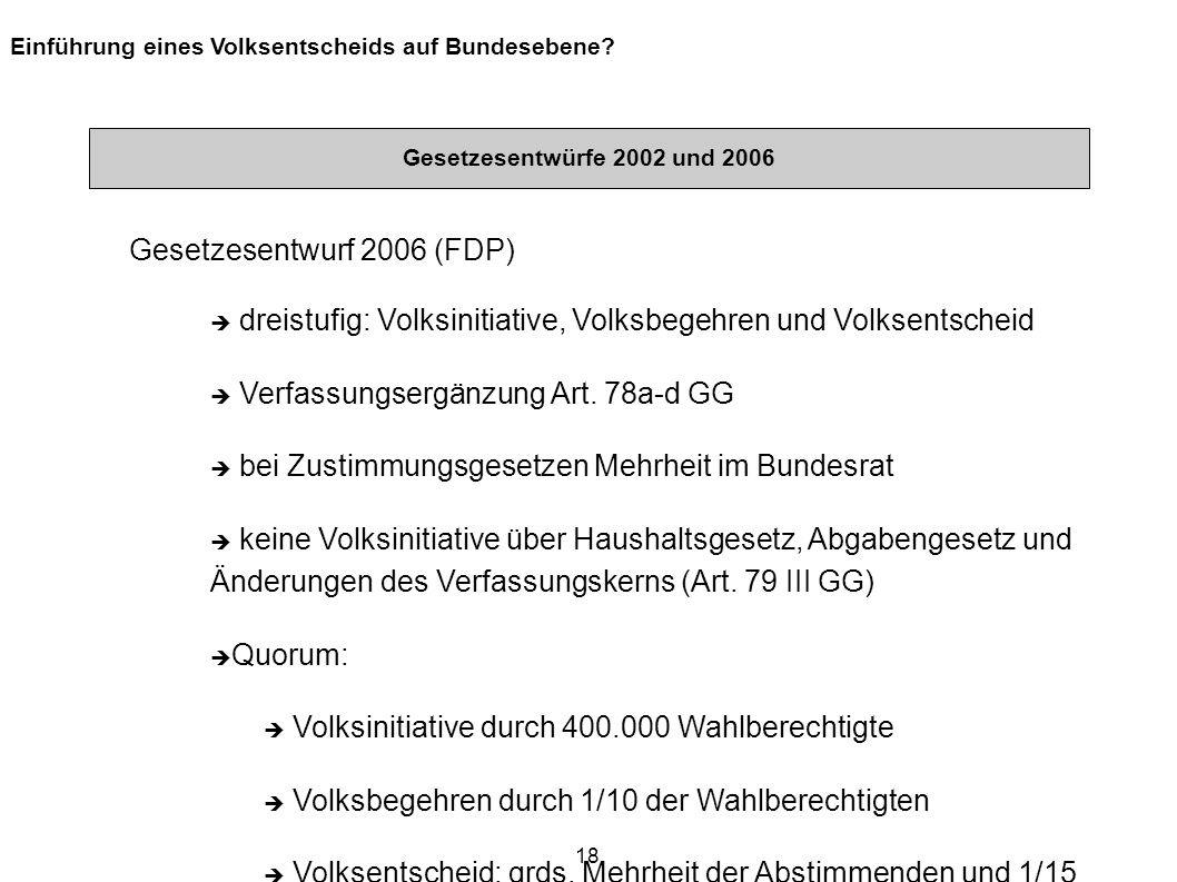 Gesetzesentwurf 2006 (FDP)‏