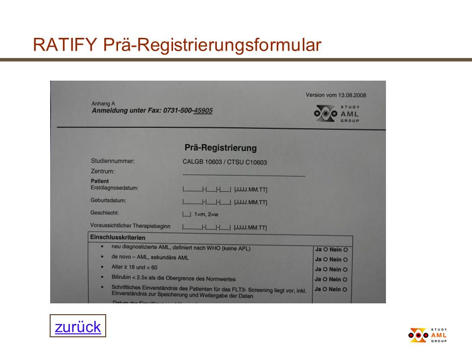 RATIFY Prä-Registrierungsformular