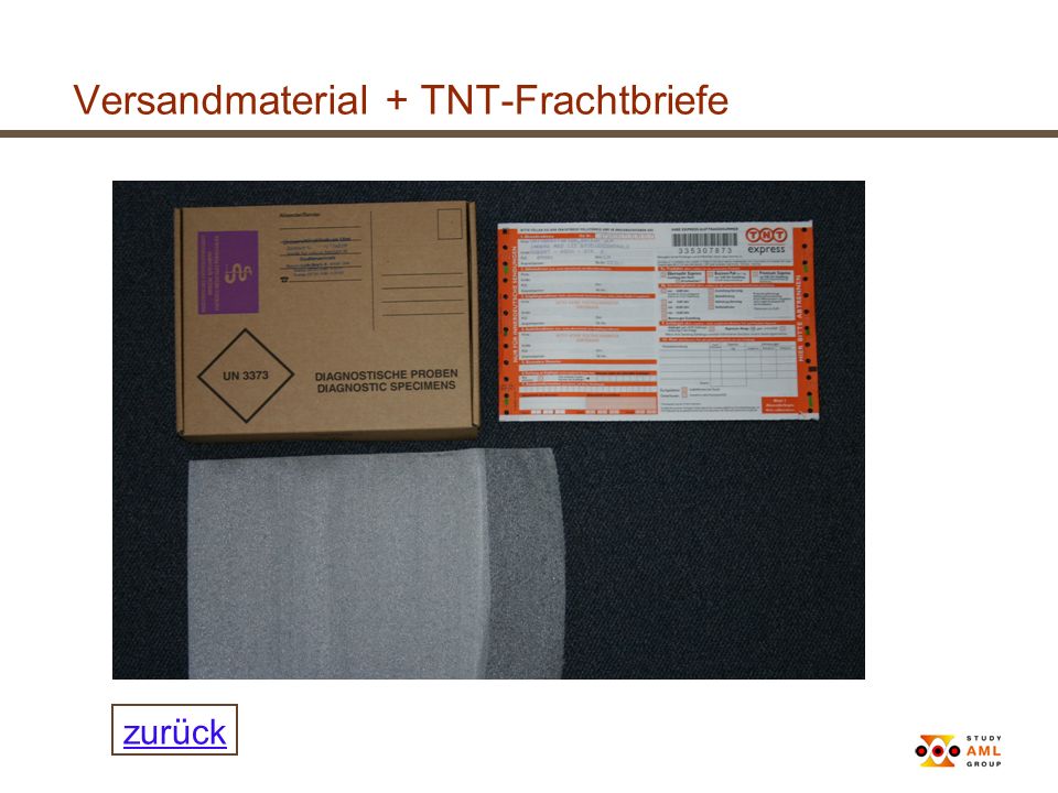 Versandmaterial + TNT-Frachtbriefe