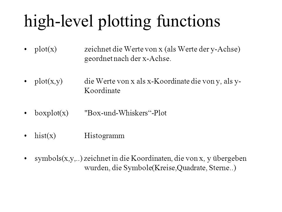 high-level plotting functions