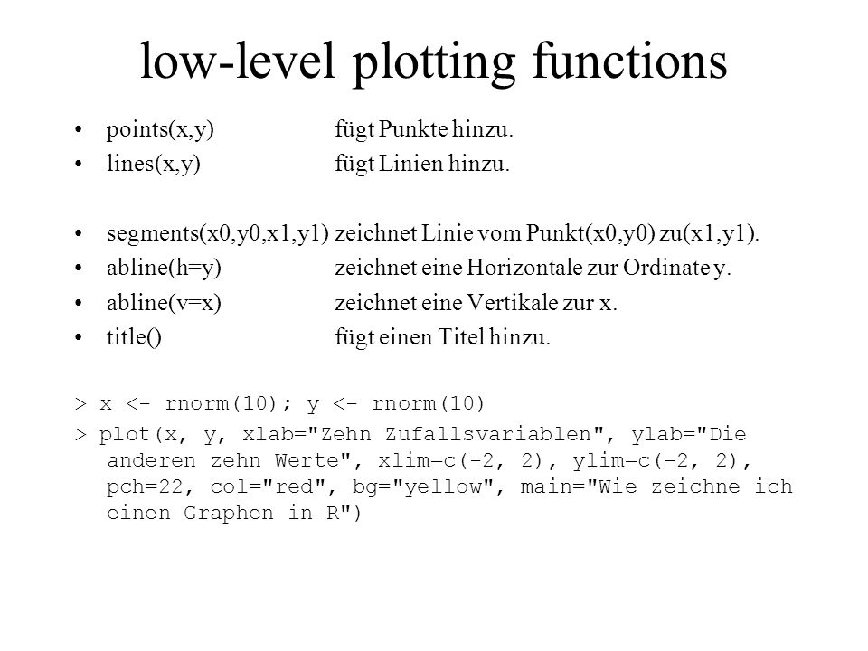 low-level plotting functions