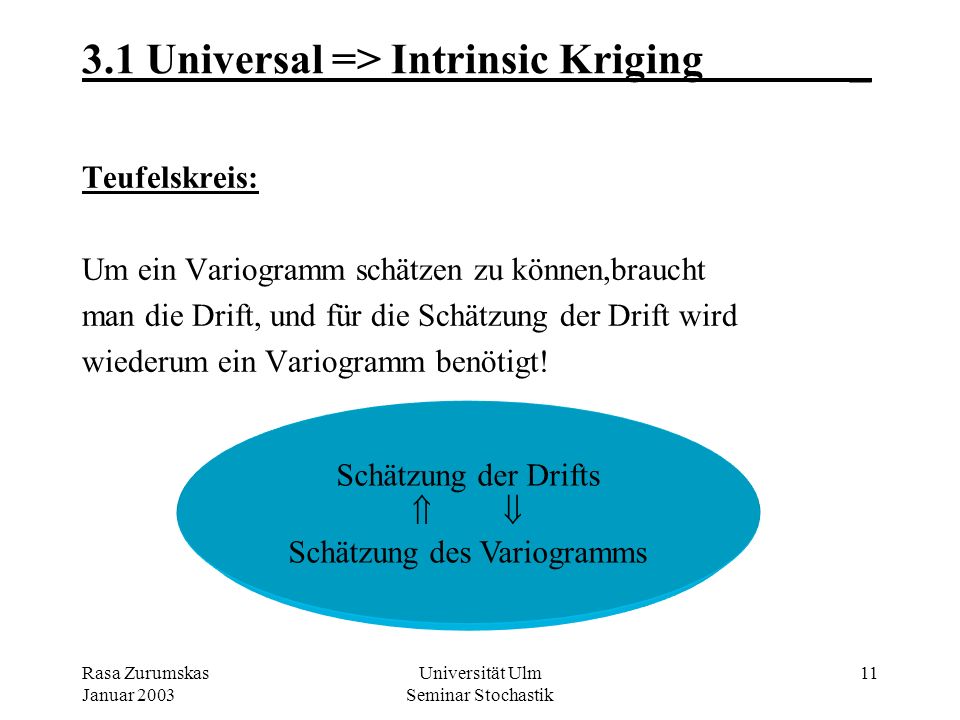 3.1 Universal => Intrinsic Kriging _