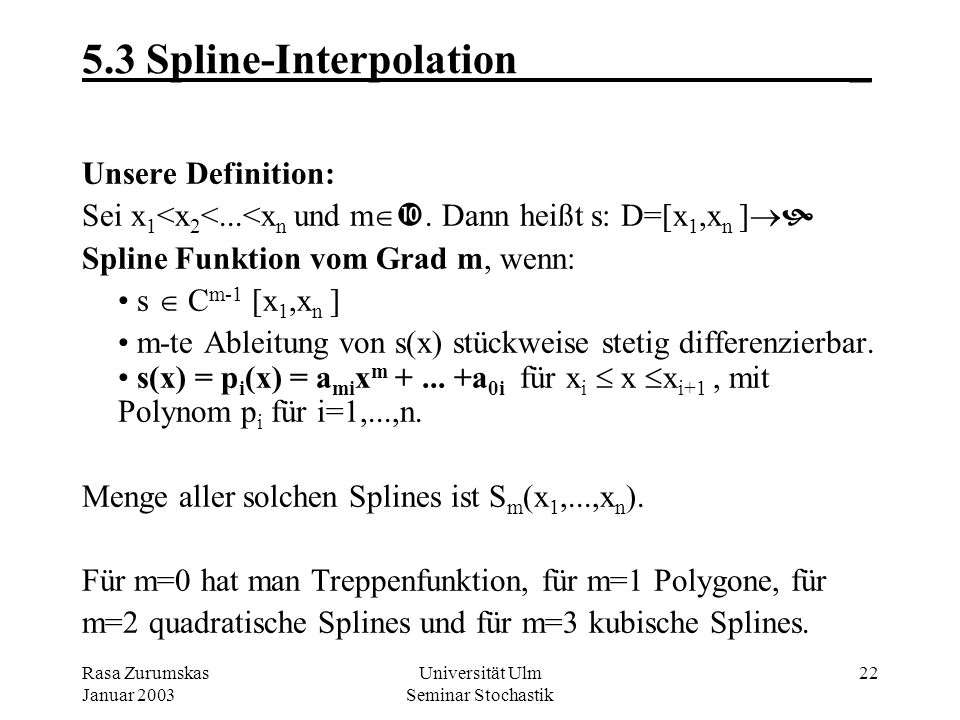 5.3 Spline-Interpolation _