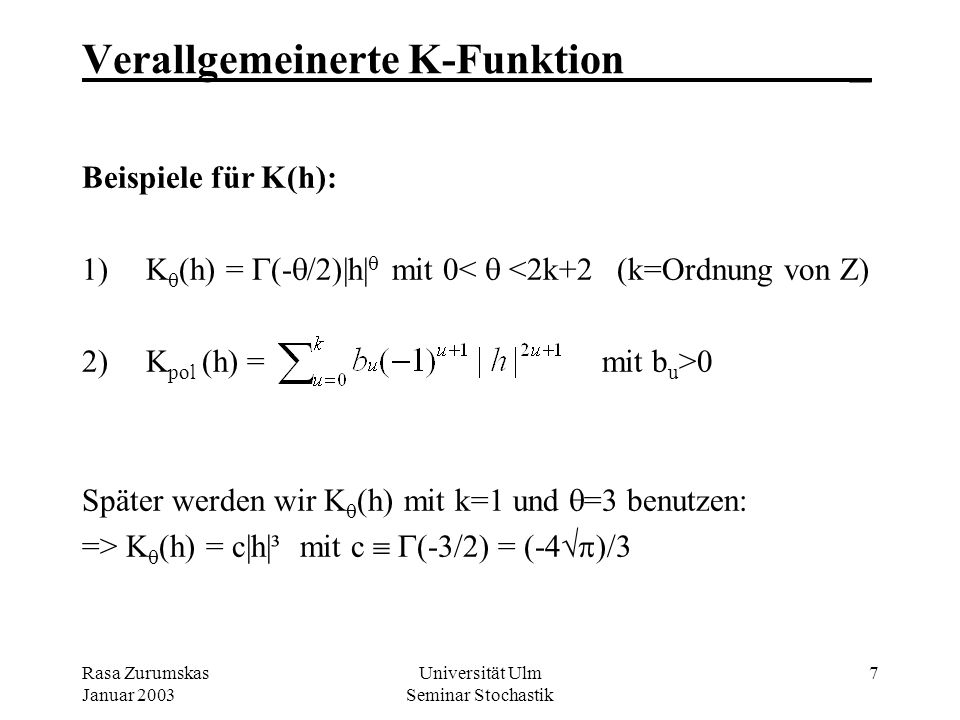 Verallgemeinerte K-Funktion _