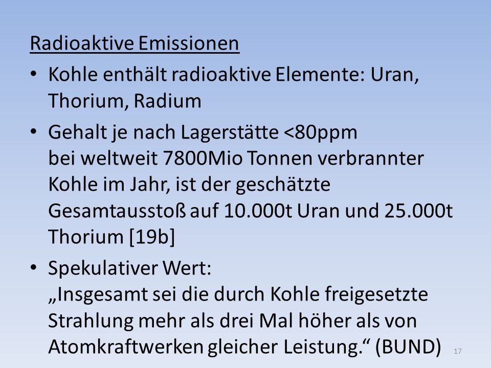Radioaktive Emissionen