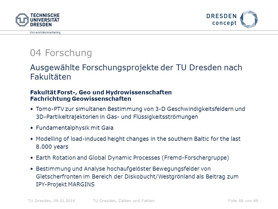 04 Forschung Ausgewählte Forschungsprojekte der TU Dresden nach