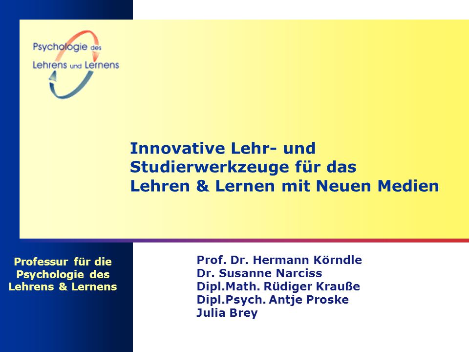 Professur für die Psychologie des Lehrens & Lernens