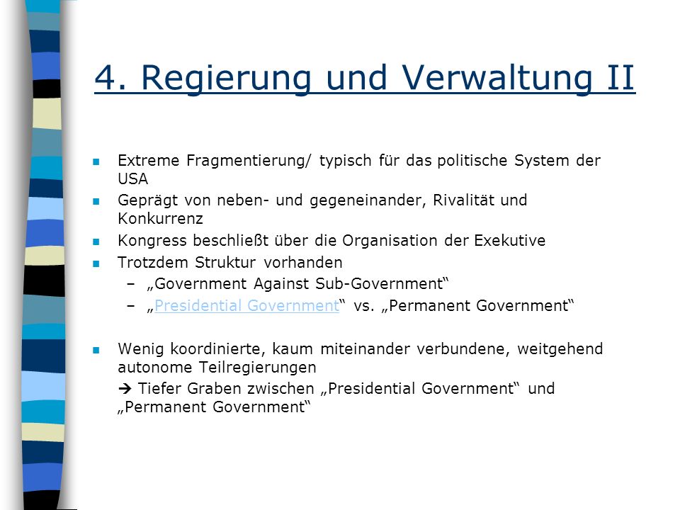 4. Regierung und Verwaltung II