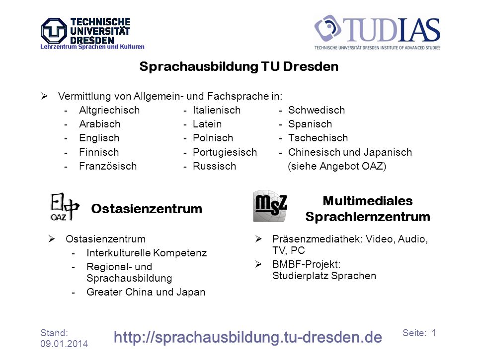 Sprachausbildung TU Dresden