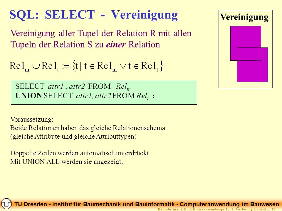 SQL: SELECT - Vereinigung