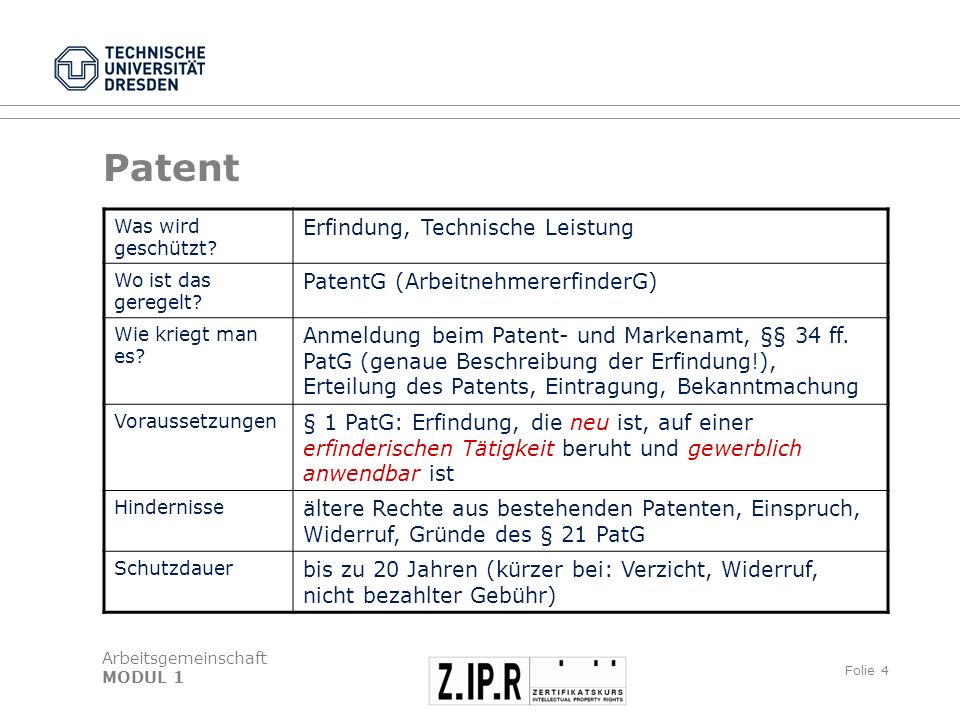 Patent Erfindung, Technische Leistung PatentG (ArbeitnehmererfinderG)