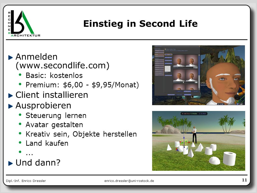 Einstieg in Second Life