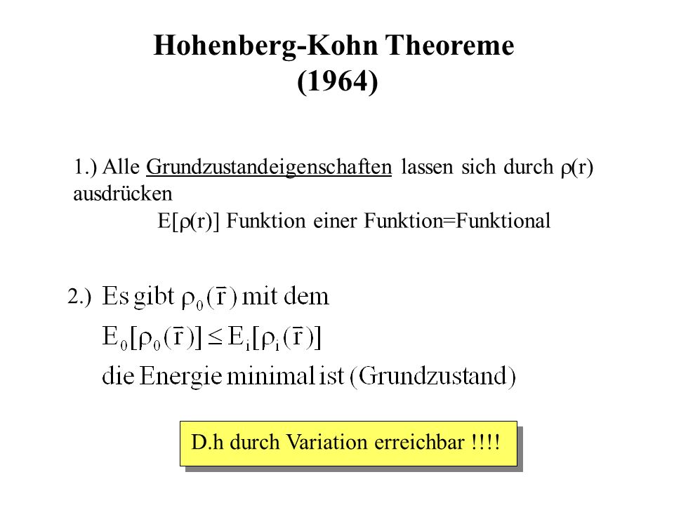 Hohenberg-Kohn Theoreme