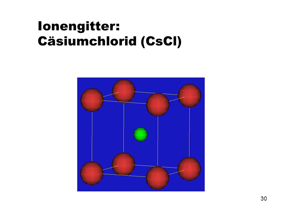 Ionengitter: Cäsiumchlorid (CsCl)