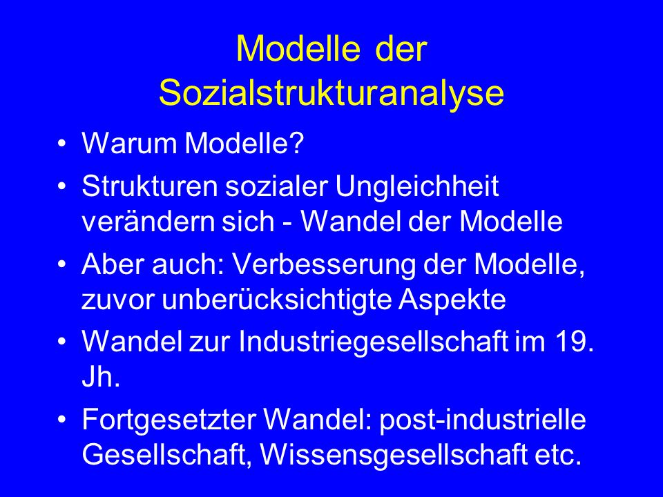 Modelle der Sozialstrukturanalyse
