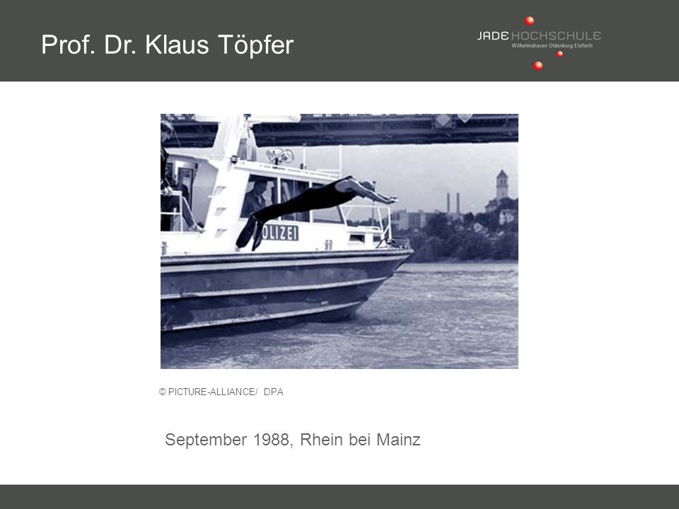 Prof. Dr. Klaus Töpfer September 1988, Rhein bei Mainz