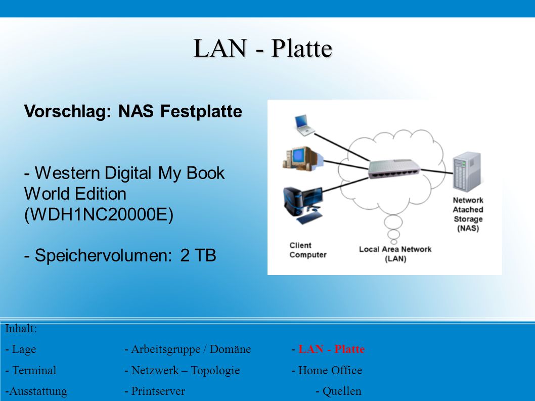 LAN - Platte Vorschlag: NAS Festplatte