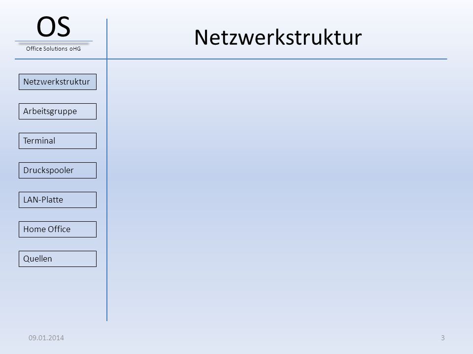 OS Netzwerkstruktur Netzwerkstruktur Arbeitsgruppe Terminal