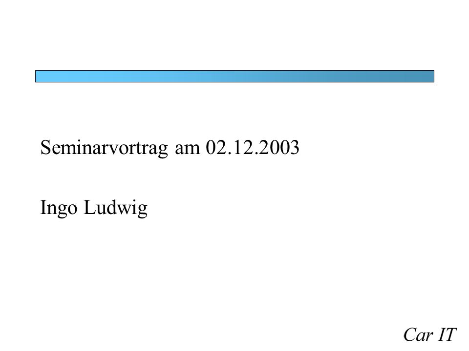Seminarvortrag am Ingo Ludwig
