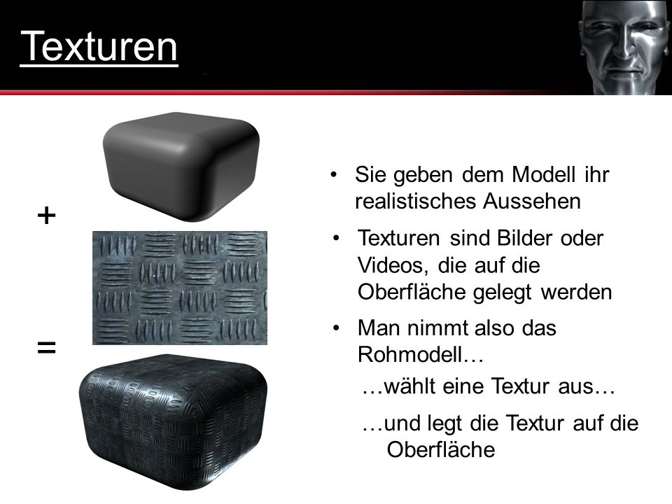 Texturen + = Sie geben dem Modell ihr realistisches Aussehen