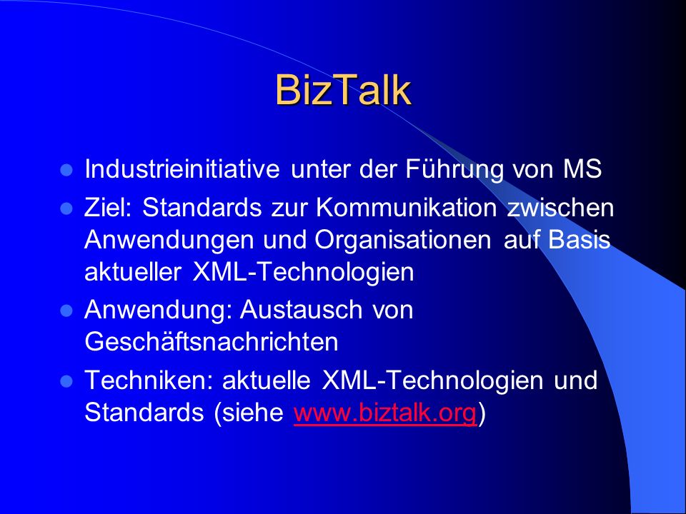 BizTalk Industrieinitiative unter der Führung von MS