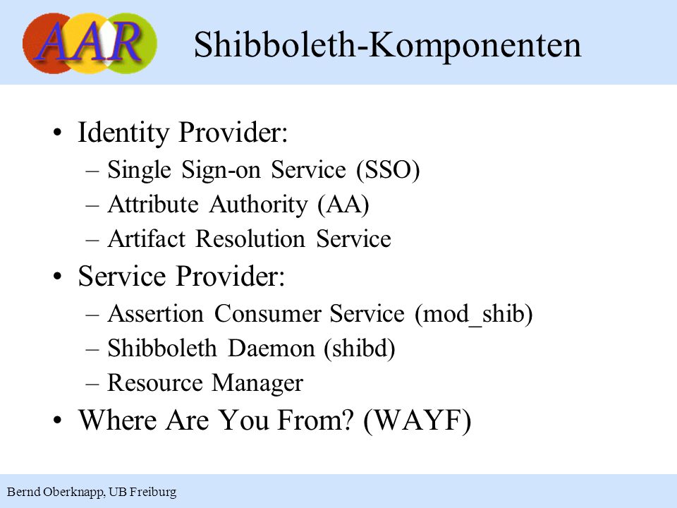 Shibboleth-Komponenten