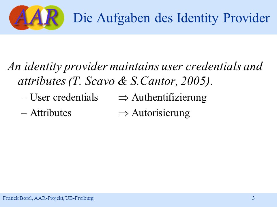 Die Aufgaben des Identity Provider