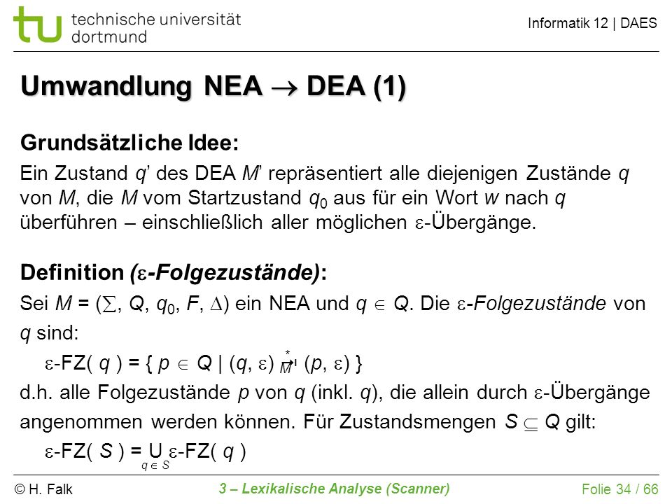 Umwandlung NEA  DEA (1) Grundsätzliche Idee: