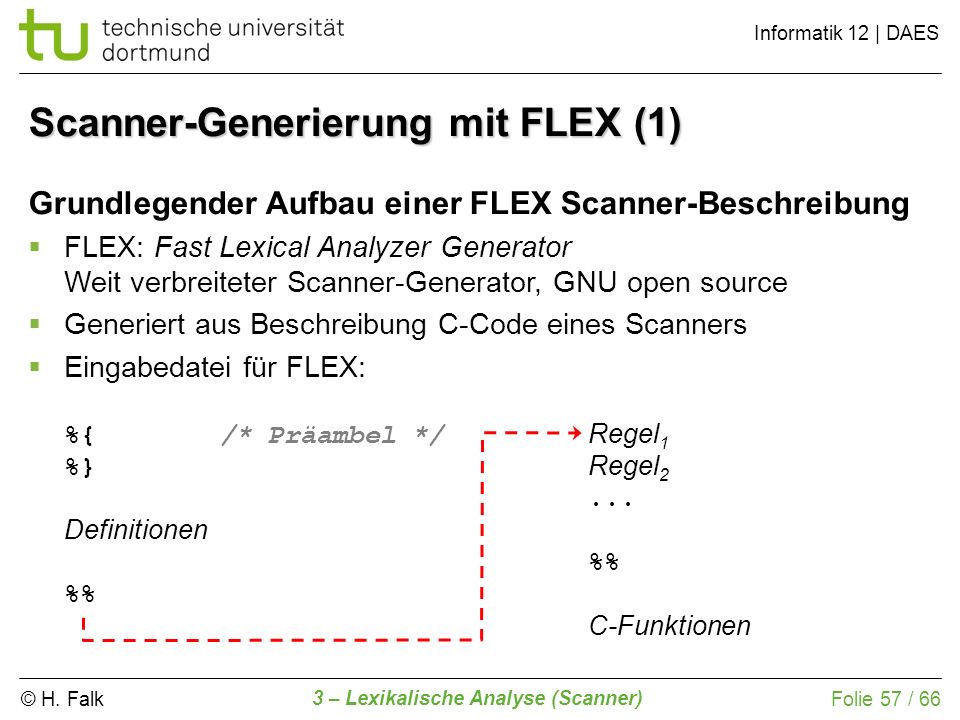 Scanner-Generierung mit FLEX (1)