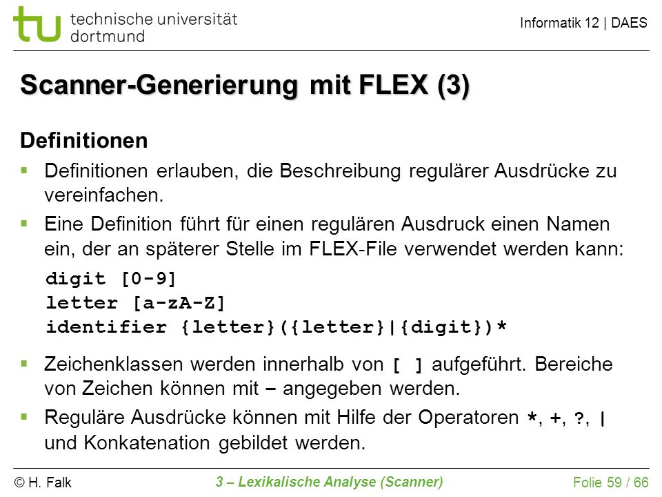 Scanner-Generierung mit FLEX (3)