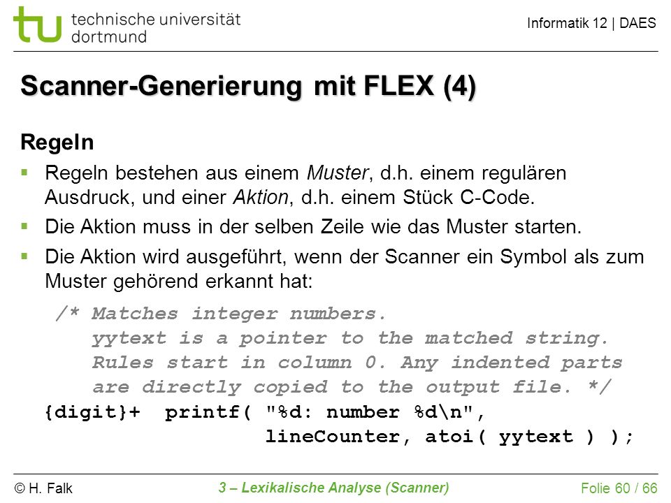 Scanner-Generierung mit FLEX (4)