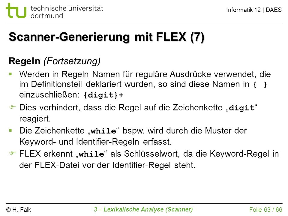 Scanner-Generierung mit FLEX (7)