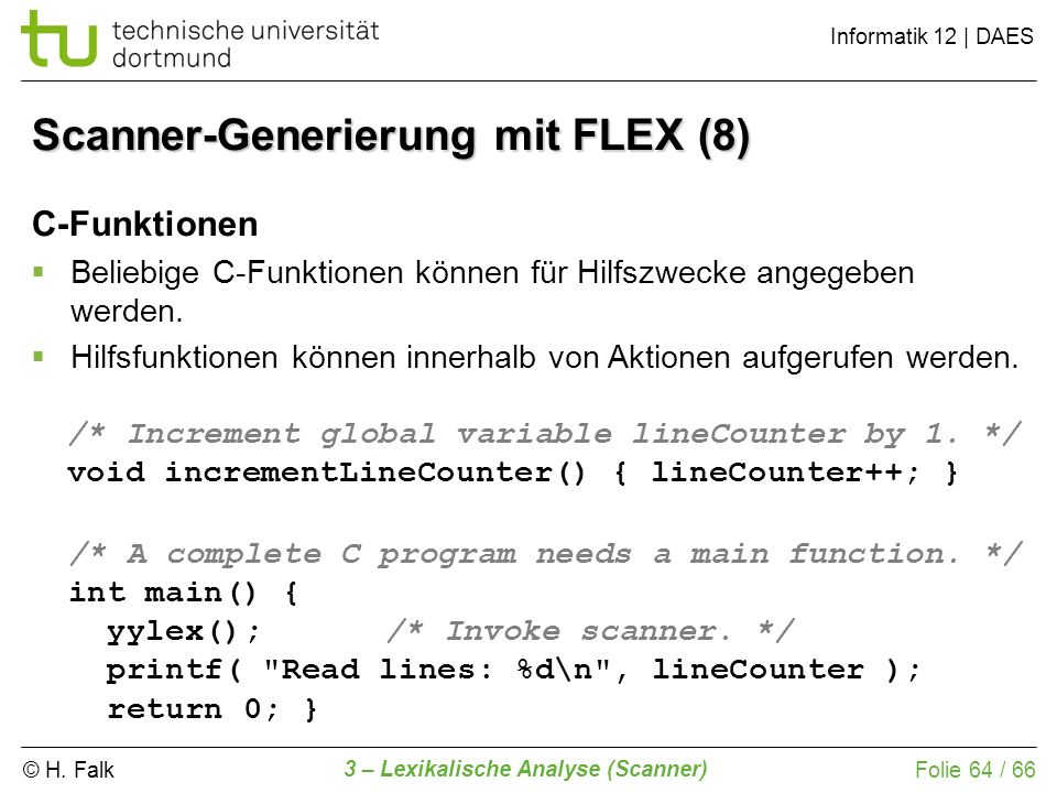 Scanner-Generierung mit FLEX (8)