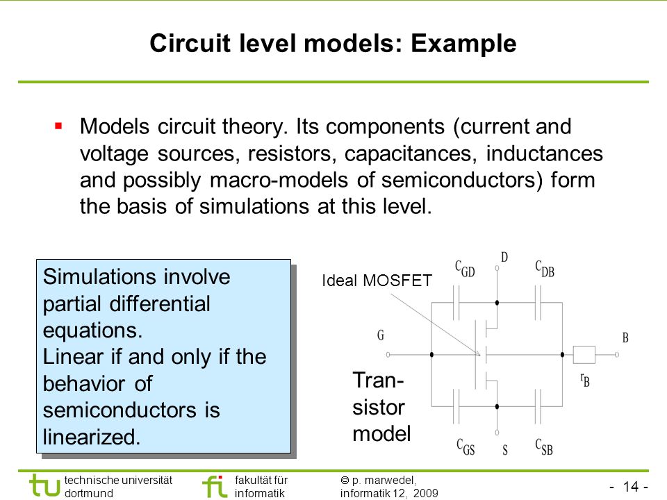 Circuit level models: Example