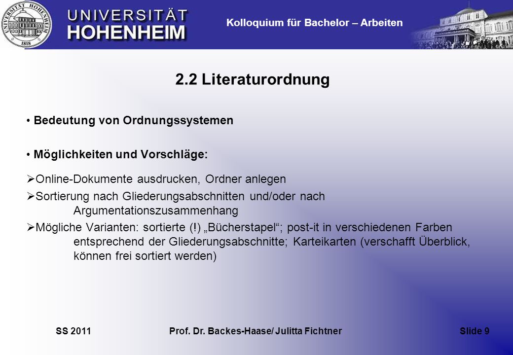 Prof. Dr. Backes-Haase/ Julitta Fichtner