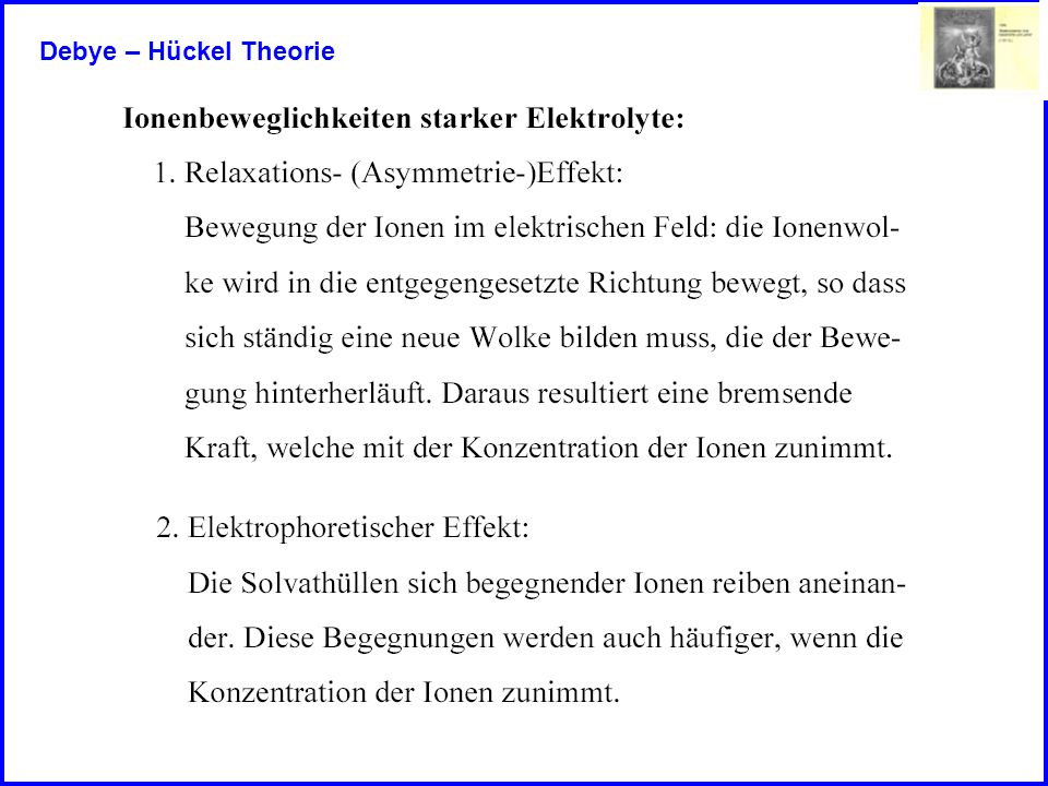 Debye – Hückel Theorie