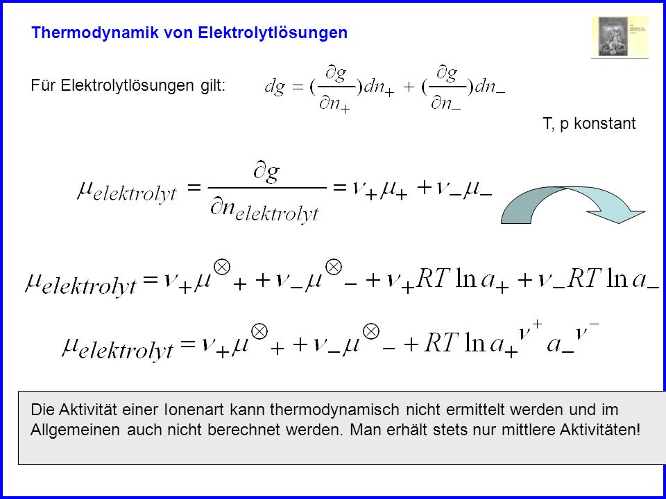 Thermodynamik von Elektrolytlösungen