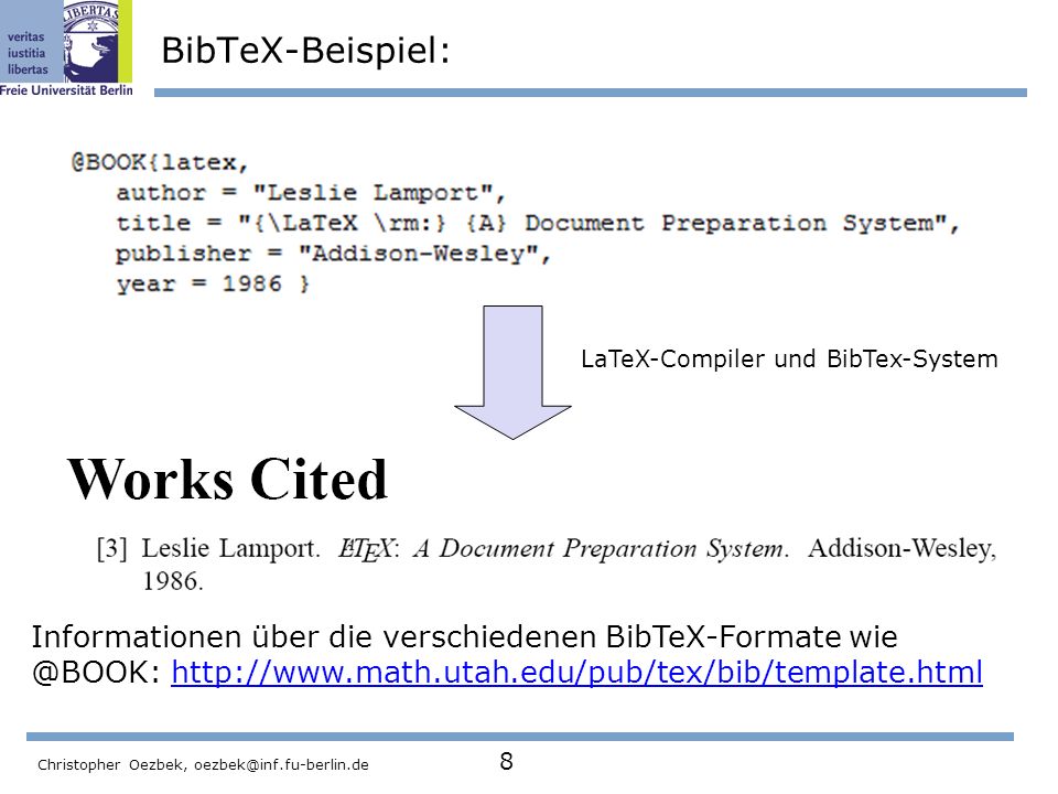 BibTeX-Beispiel: LaTeX-Compiler und BibTex-System.