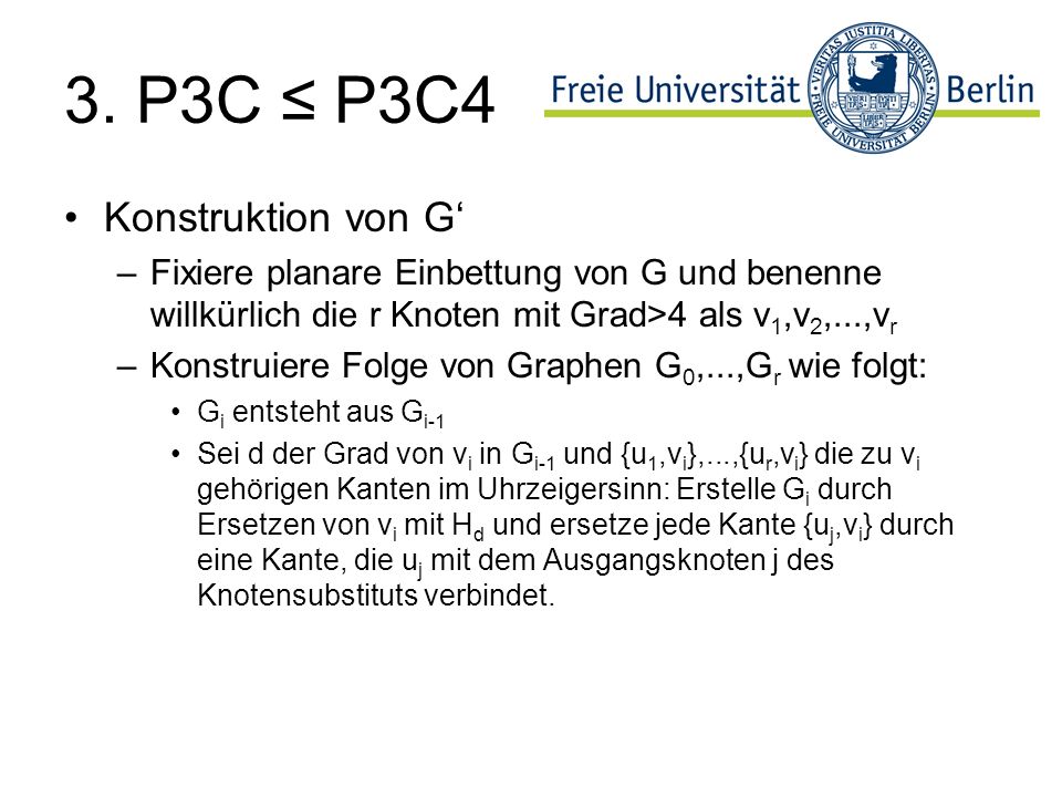 3. P3C ≤ P3C4 Konstruktion von G‘