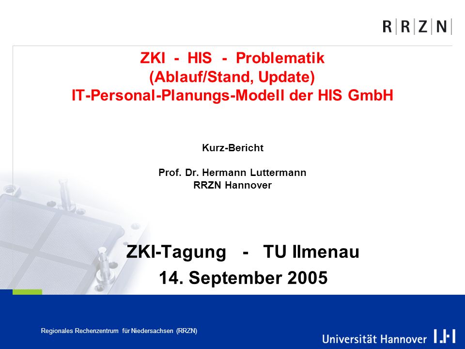 ZKI-Tagung - TU Ilmenau 14. September 2005
