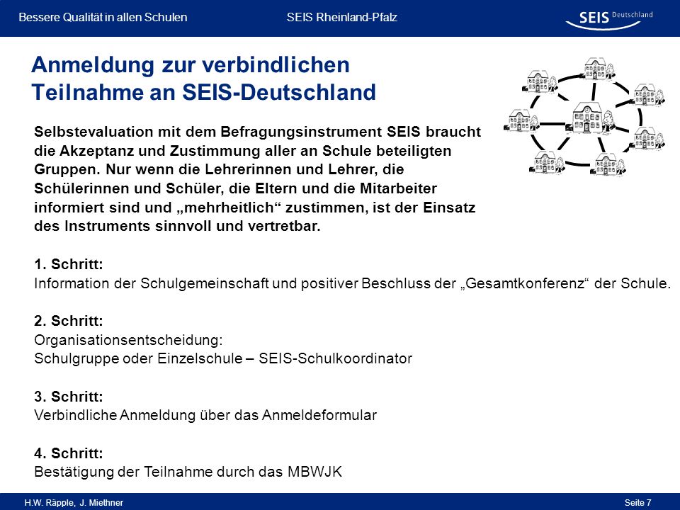 Anmeldung zur verbindlichen Teilnahme an SEIS-Deutschland
