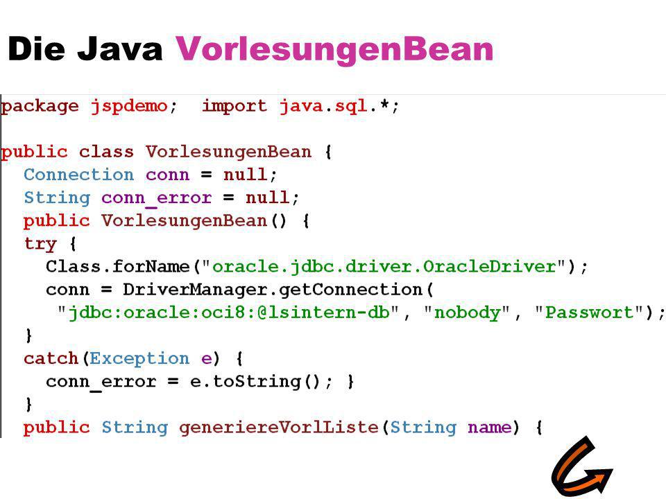 Die Java VorlesungenBean