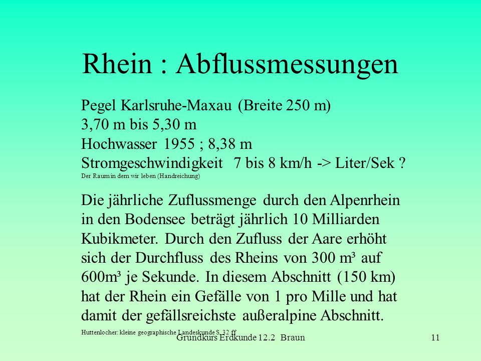 Rhein : Abflussmessungen