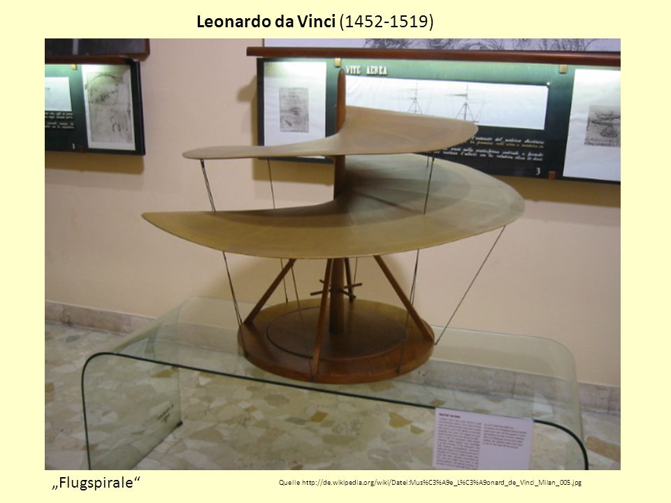 Leonardo da Vinci ( ) „Flugspirale