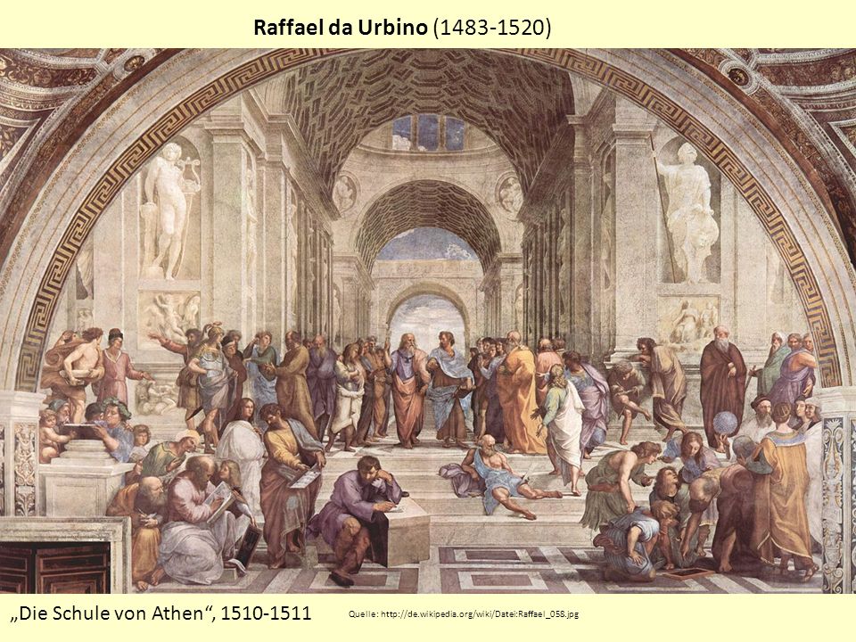 Raffael da Urbino ( ) „Die Schule von Athen ,