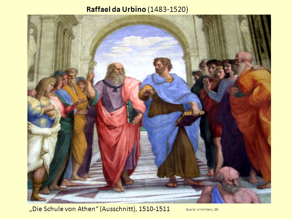 Raffael da Urbino ( ) „Die Schule von Athen (Ausschnitt),