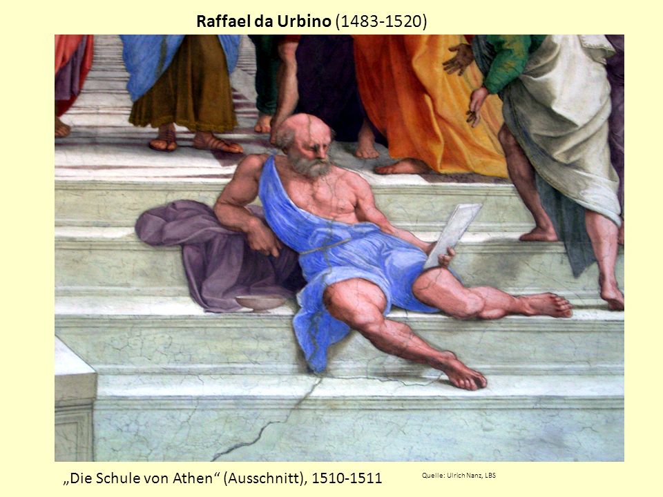 Raffael da Urbino ( ) „Die Schule von Athen (Ausschnitt),